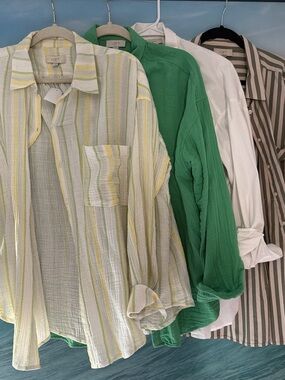 Beach button down cover ups